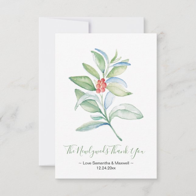 Tarjeta de agradecimiento al Boda de navidades (Anverso)