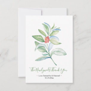 Tarjeta de agradecimiento al Boda de navidades