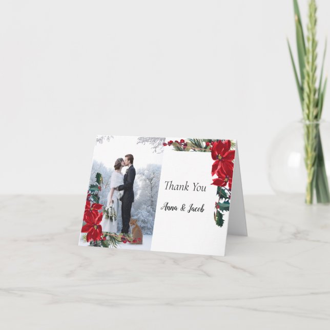 Tarjeta de agradecimiento al Boda de navidades (Anverso)