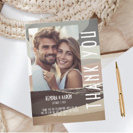 Tarjeta de agradecimiento al Boda de Olive de negr