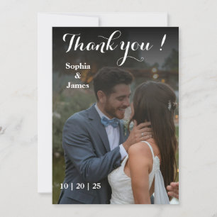 Tarjeta de agradecimiento al Boda de overlay moder