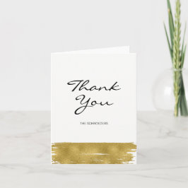 Tarjeta de agradecimiento al Boda de pincel de oro