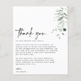 Tarjeta de agradecimiento al Boda de PRESUPUESTO