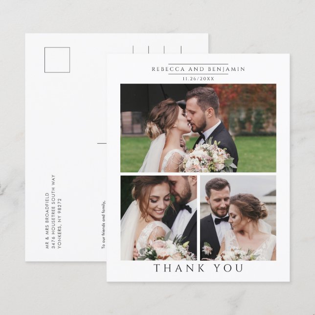 Tarjeta de agradecimiento al Boda de presupuesto (Anverso / Reverso)