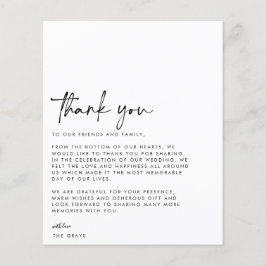 Tarjeta de agradecimiento al Boda de PRESUPUESTO