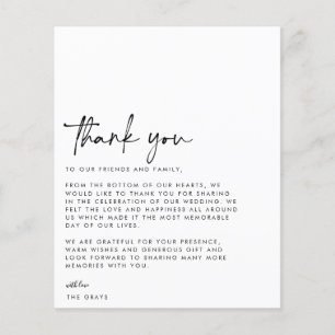Tarjeta de agradecimiento al Boda de PRESUPUESTO