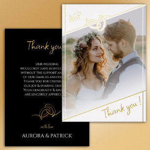 Tarjeta de agradecimiento al Boda de Relieve metal