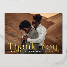 Tarjeta de agradecimiento al Boda de Relieve metal