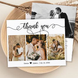 Tarjeta de agradecimiento al Boda de script de Col