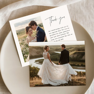 Tarjeta de agradecimiento al Boda de script mínimo