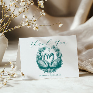 Tarjeta de agradecimiento al Boda de Swan Lake ver