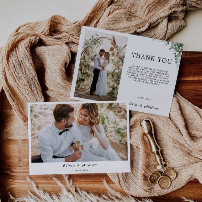 Tarjeta de agradecimiento al Boda de verde (Greenery Wedding Thank You Card)