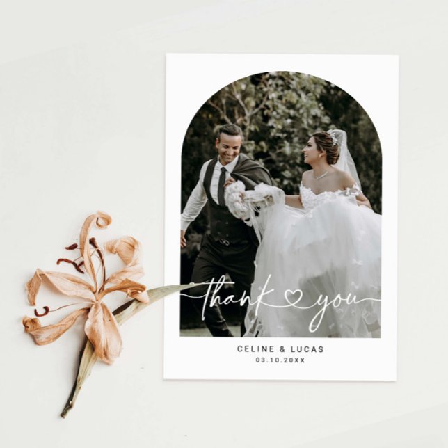Tarjeta de agradecimiento al Boda del Arco minimal (Subido por el creador)