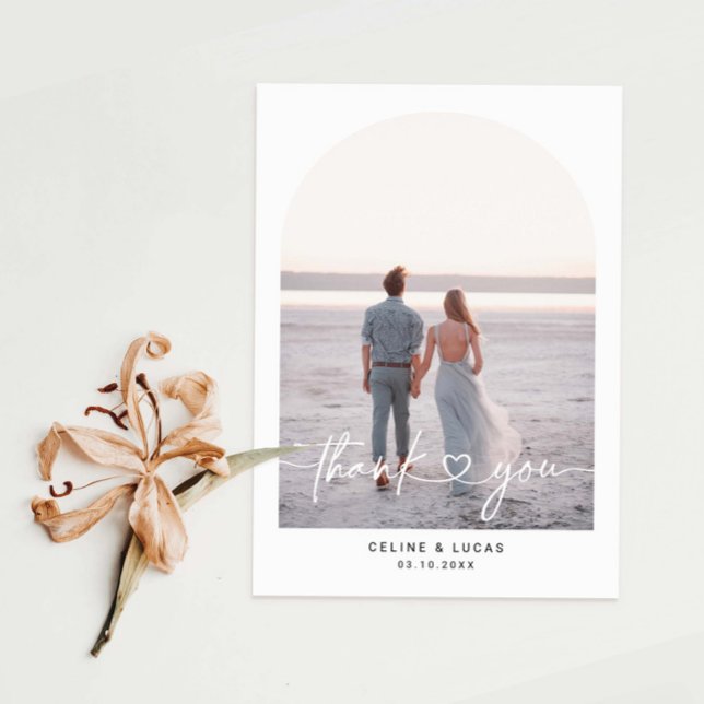 Tarjeta de agradecimiento al Boda del Arco minimal (Subido por el creador)