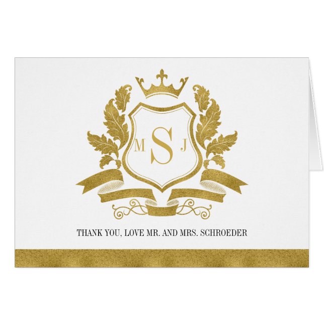 Tarjeta de agradecimiento al Boda del Escudo de or (Anverso (Horizontal))