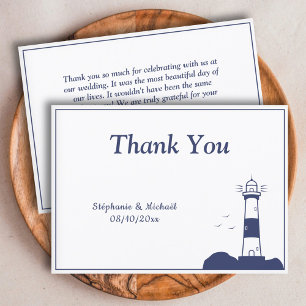 Tarjeta de agradecimiento al Boda del faro