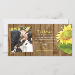 Tarjeta de agradecimiento al Boda del girasol de l