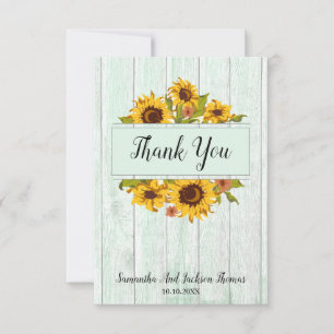 Tarjeta de agradecimiento al Boda del girasol de l
