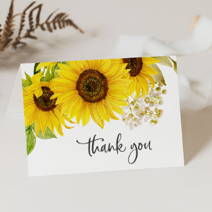 Tarjeta de agradecimiento al Boda del girasol del 