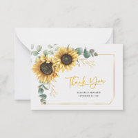 Tarjeta de agradecimiento al Boda del girasol pres