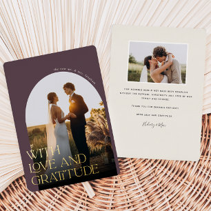 Tarjeta de agradecimiento al Boda del Relieve meta