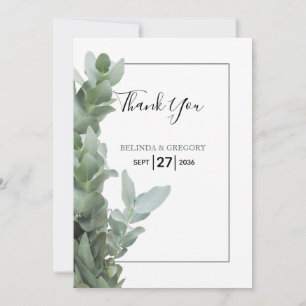 Tarjeta de agradecimiento al Boda Eucalyptus del d