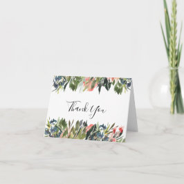 Tarjeta de agradecimiento al Boda floral de coral