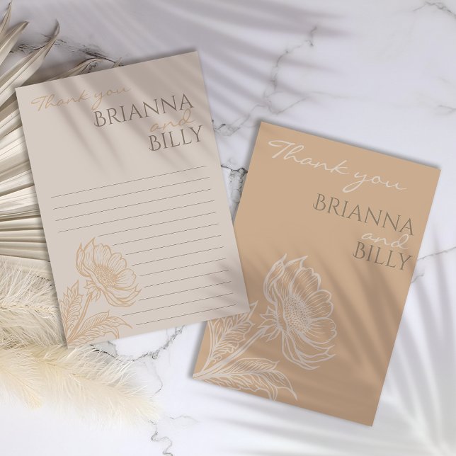 Tarjeta de agradecimiento al Boda floral de la tie (Subido por el creador)