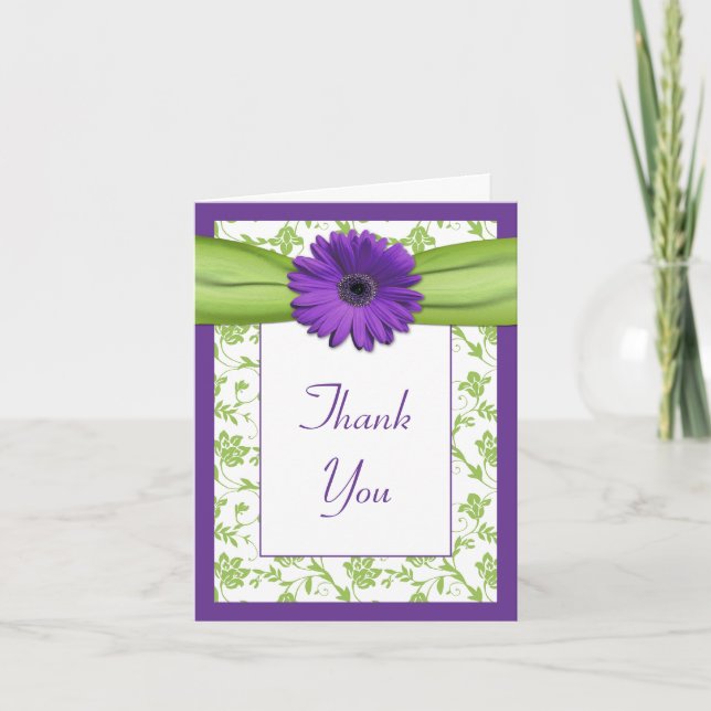 Tarjeta de agradecimiento al Boda Floral Purple Gr (Anverso)