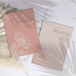 Tarjeta de agradecimiento al Boda floral rosa mini