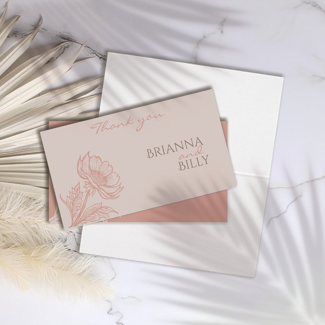 Tarjeta de agradecimiento al Boda floral rosa mini (Subido por el creador)
