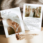 Tarjeta de agradecimiento al boda | Foto De Boho A<br><div class="desc">Esta hermosa tarjeta de agradecimiento por foto presenta un marco fotográfico en arco con caligrafía moderna y un diseño minimalista. Edite fácilmente la mayoría de las palabras para que coincidan con el estilo deseado y gracias mensaje! ¡Fácil de personalizar con tu texto y fotos! La preciosa foto de la pareja...</div>