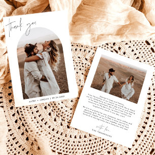 Tarjeta de agradecimiento al boda   Foto De Boho A