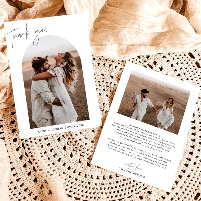 Tarjeta de agradecimiento al boda | Foto De Boho A (Subido por el creador)