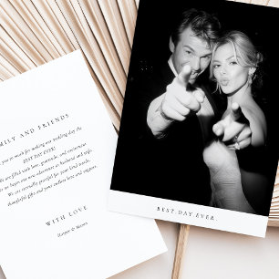Tarjeta de agradecimiento al Boda fotográfico "Bes