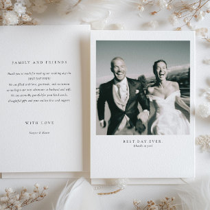 Tarjeta de agradecimiento al Boda fotográfico "Bes