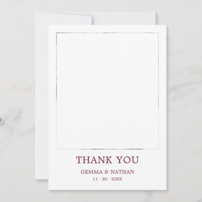 Tarjeta de agradecimiento al Boda fotográfico de B (Anverso)