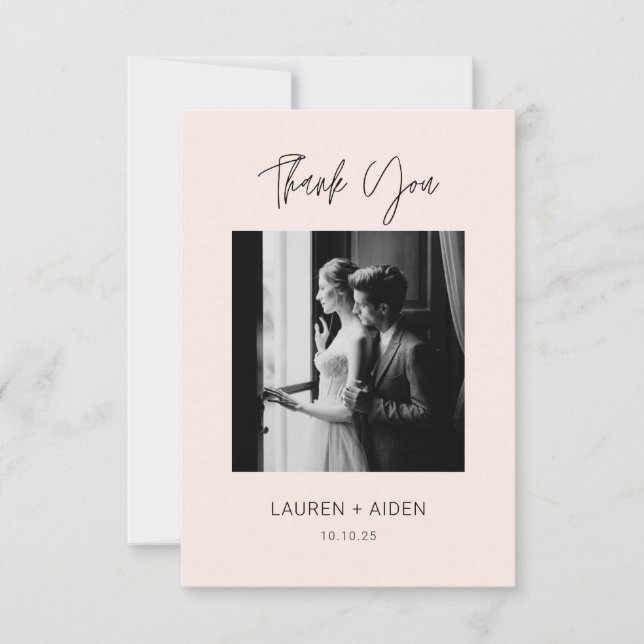 Tarjeta de agradecimiento al boda fotográfico de l (Anverso)