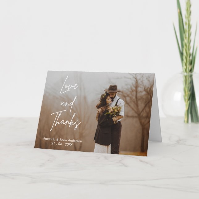 Tarjeta de agradecimiento al Boda fotográfico mini (Anverso)