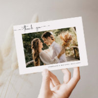 Tarjeta de agradecimiento al boda fotográfico mode