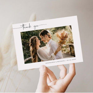 Tarjeta de agradecimiento al boda fotográfico mode