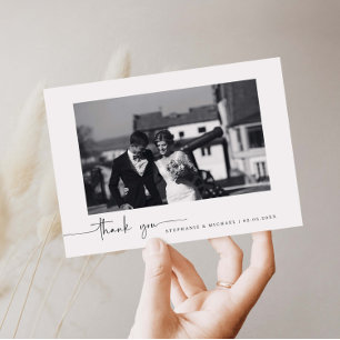 Tarjeta de agradecimiento al boda fotográfico mode