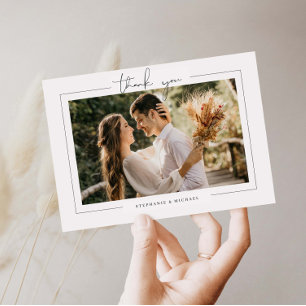 Tarjeta de agradecimiento al boda fotográfico mode