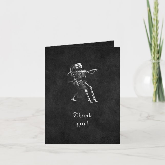 Tarjeta de agradecimiento al boda gótico de Hallow (Anverso)