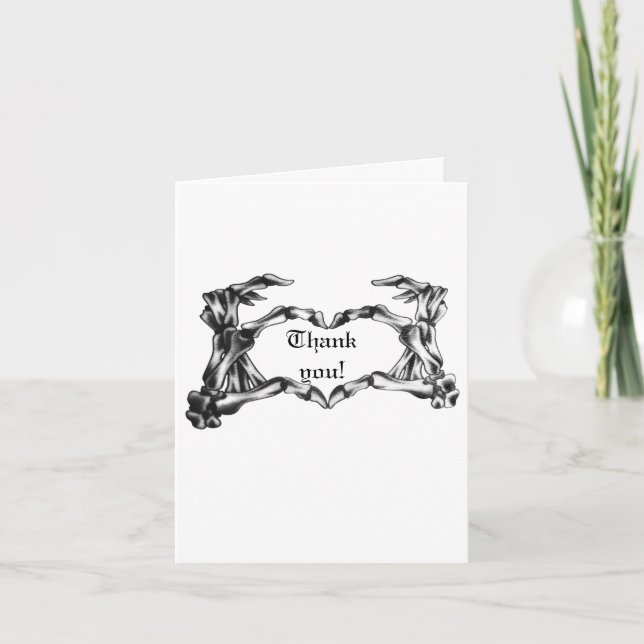 Tarjeta de agradecimiento al boda gótico de Hallow (Anverso)