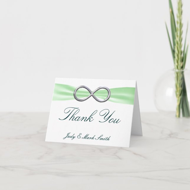 Tarjeta de agradecimiento al Boda Green Infinity (Anverso)