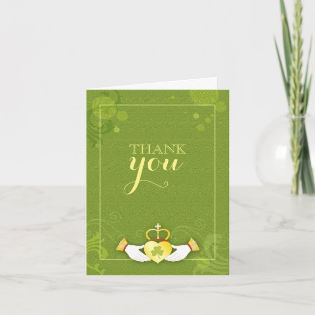 Tarjeta de agradecimiento al Boda Irlandés Claddag (Anverso)