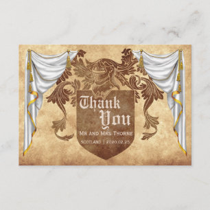 Tarjeta de agradecimiento al Boda medieval