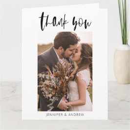 Tarjeta de agradecimiento al Boda minimalista