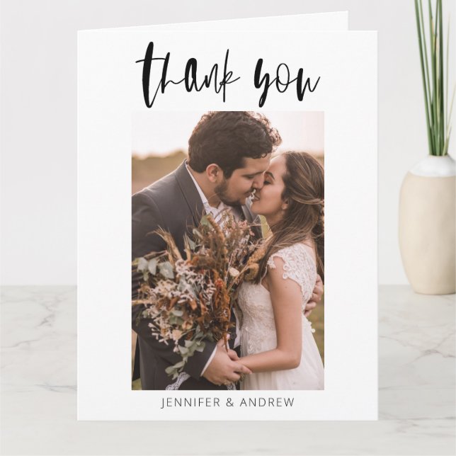 Tarjeta de agradecimiento al Boda minimalista (Anverso)